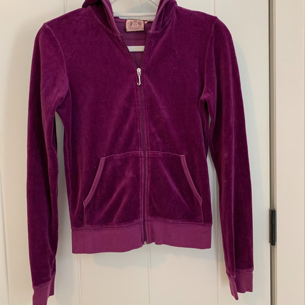 Juicy Couture Velour Zip-Up Hoodie (Purple)
